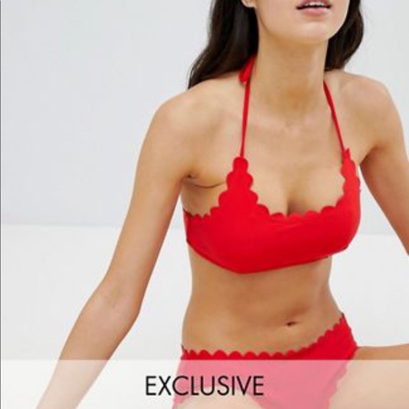 South Beach scalloped-edge red bikini - Picture 2 of 5